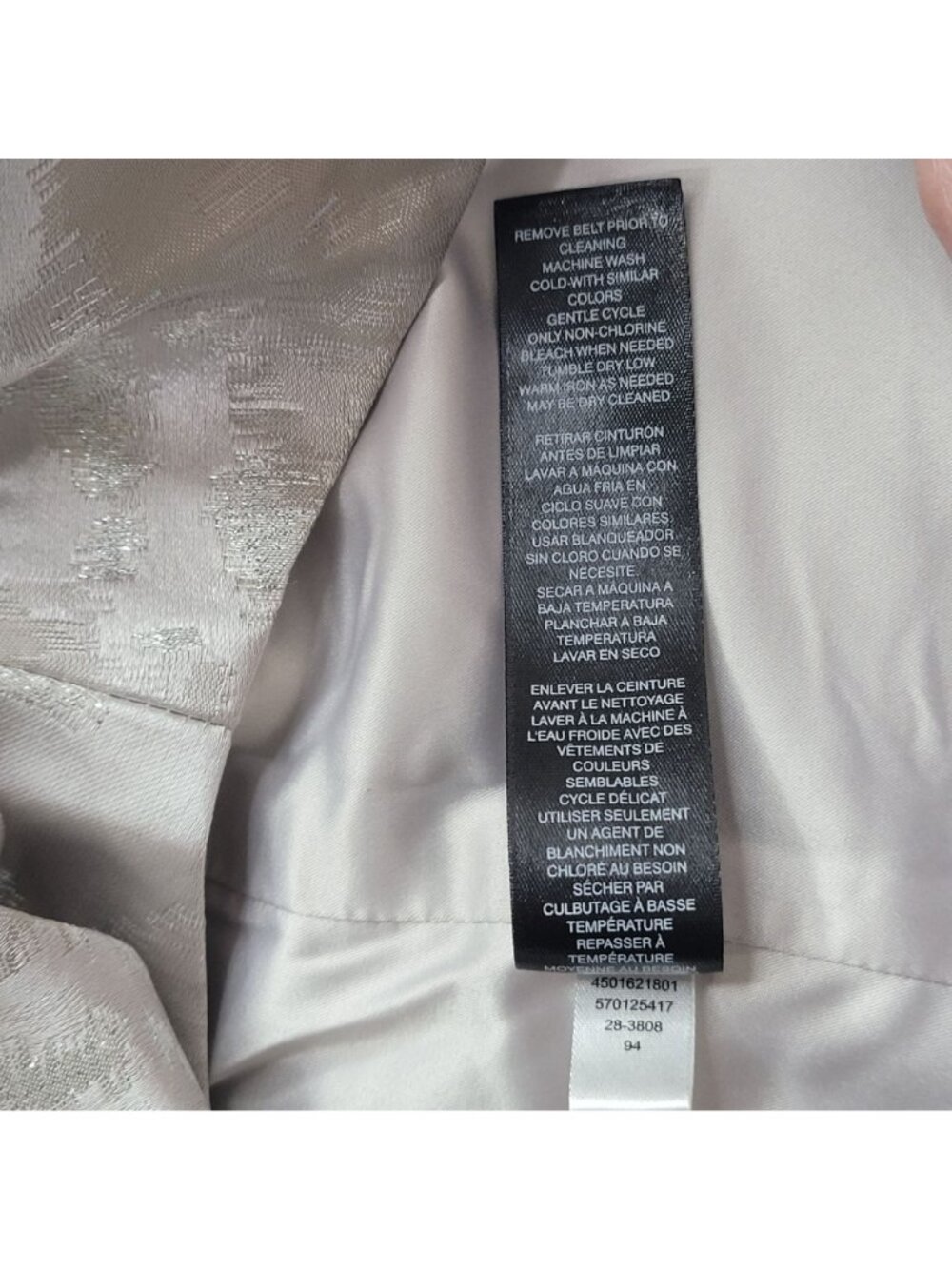 White House Black Market Women's Sleeveless Silver Jacquard Dress Size 4P - Picture 12 of 12